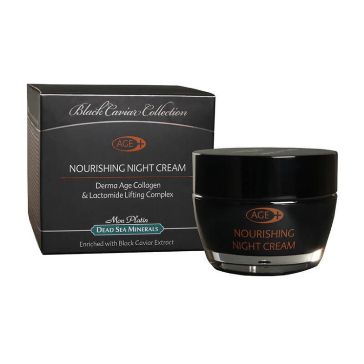 Ночной питательный крем c черной икрой Nourishing night cream derma-age Mon Platin Black Caviar
